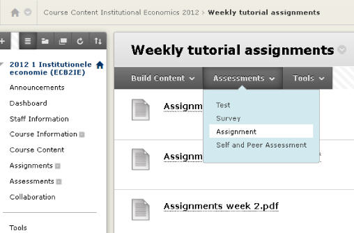 create group assignment in blackboard